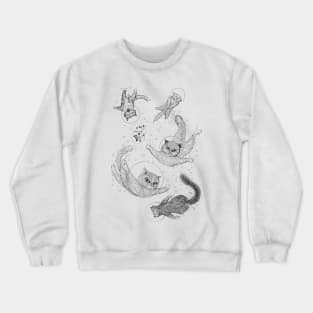 Space cats Black and white Crewneck Sweatshirt